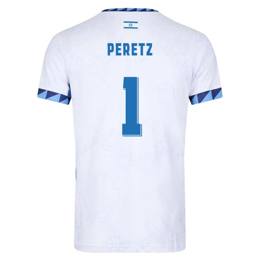 Danxen Niño Camiseta Israel Daniel Peretz #1 Blanco Azul Claro 1ª Equipación 26-28 La Camisa