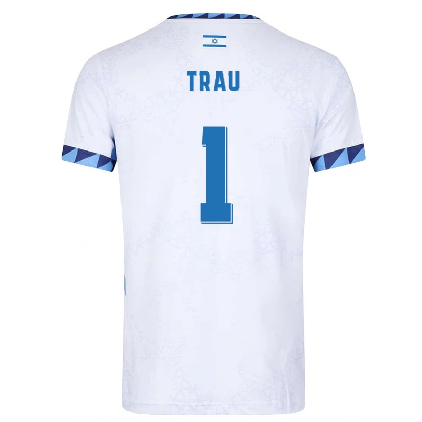 Danxen Niño Camiseta Israel Idan Trau #1 Blanco Azul Claro 1ª Equipación 26-28 La Camisa