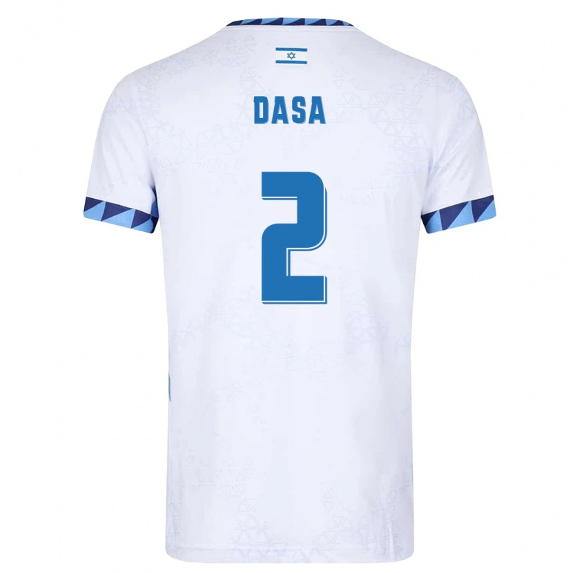 Danxen Niño Camiseta Israel Eli Dasa #2 Blanco Azul Claro 1ª Equipación 26-28 La Camisa