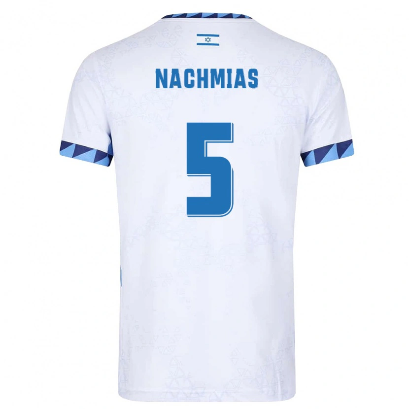 Danxen Niño Camiseta Israel Idan Nachmias #5 Blanco Azul Claro 1ª Equipación 26-28 La Camisa