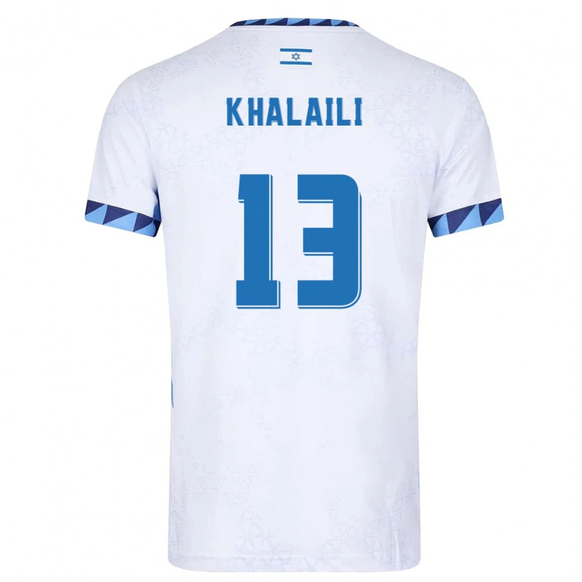 Danxen Niño Camiseta Israel Anan Khalaili #13 Blanco Azul Claro 1ª Equipación 26-28 La Camisa