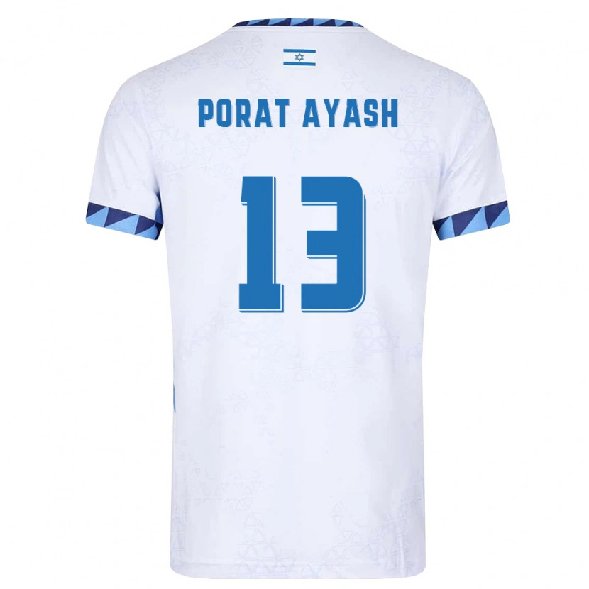 Danxen Niño Camiseta Israel Anis Porat Ayash #13 Blanco Azul Claro 1ª Equipación 26-28 La Camisa