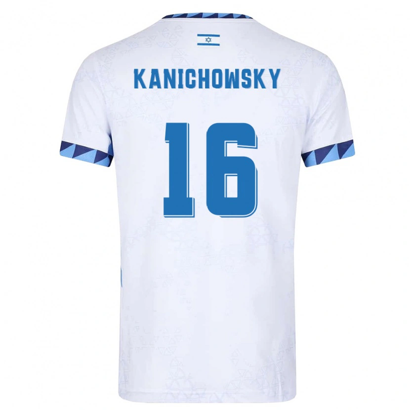 Danxen Niño Camiseta Israel Gabi Kanichowsky #16 Blanco Azul Claro 1ª Equipación 26-28 La Camisa