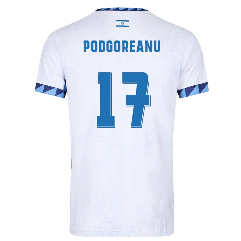 Danxen Niño Camiseta Israel Suf Podgoreanu #17 Blanco Azul Claro 1ª Equipación 26-28 La Camisa