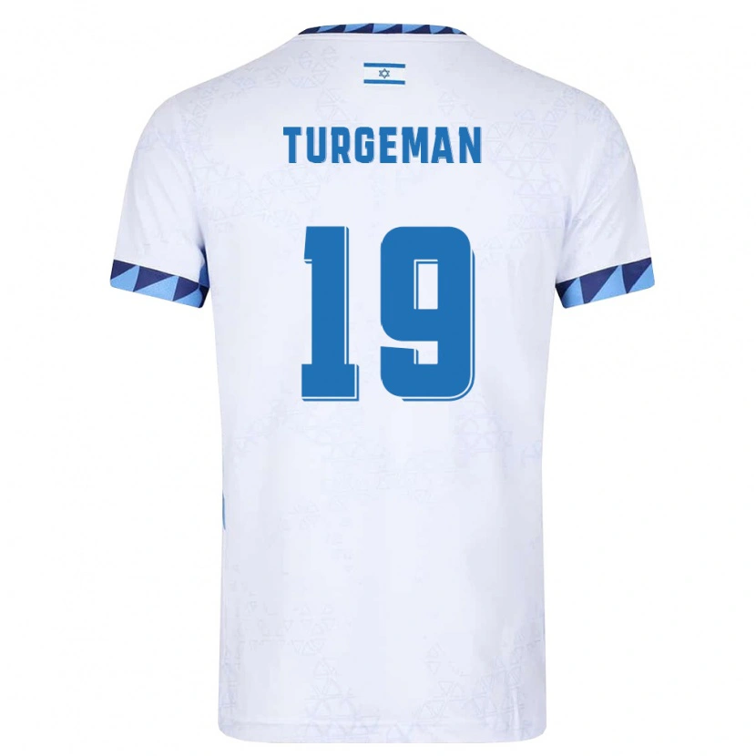 Danxen Niño Camiseta Israel Dor Turgeman #19 Blanco Azul Claro 1ª Equipación 26-28 La Camisa