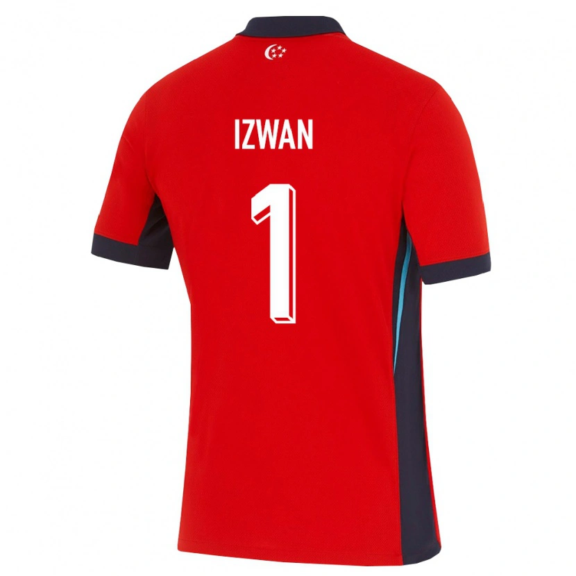 Danxen Niño Camiseta Singapur Izwan Mahbud #1 Rojo Blanco Negro 1ª Equipación 26-28 La Camisa