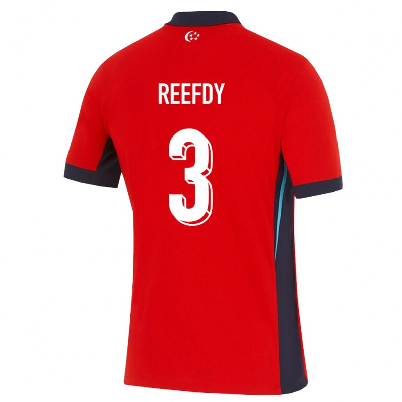 Danxen Niño Camiseta Singapur Adam Reefdy #3 Rojo Blanco Negro 1ª Equipación 26-28 La Camisa