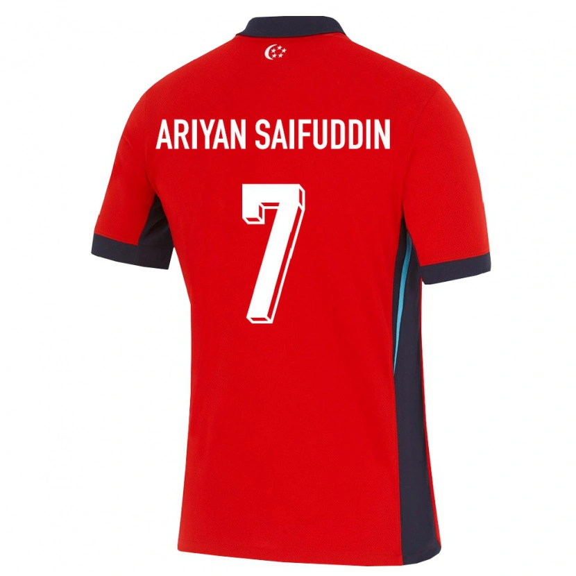 Danxen Niño Camiseta Singapur Aqif Ariyan Saifuddin #7 Rojo Blanco Negro 1ª Equipación 26-28 La Camisa
