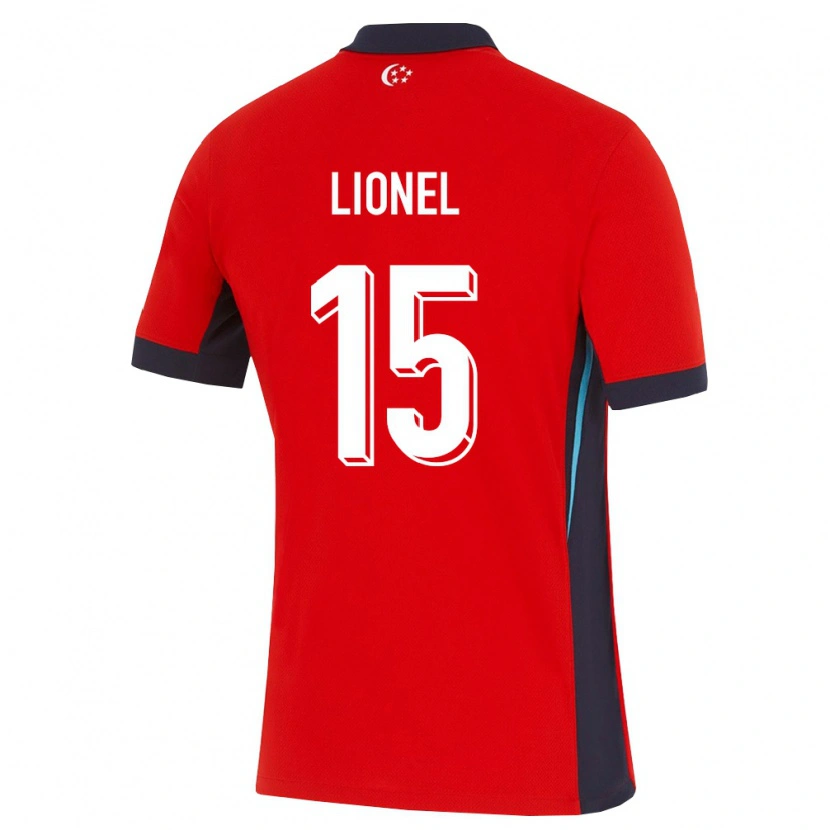 Danxen Niño Camiseta Singapur Lionel Tan #15 Rojo Blanco Negro 1ª Equipación 26-28 La Camisa