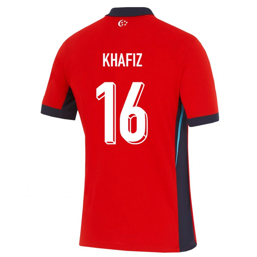 Danxen Niño Camiseta Singapur Arfan Khafiz #16 Rojo Blanco Negro 1ª Equipación 26-28 La Camisa