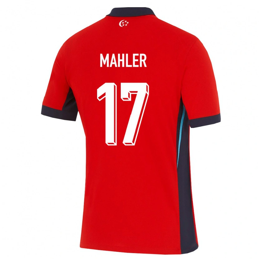 Danxen Niño Camiseta Singapur Jacob Mahler #17 Rojo Blanco Negro 1ª Equipación 26-28 La Camisa