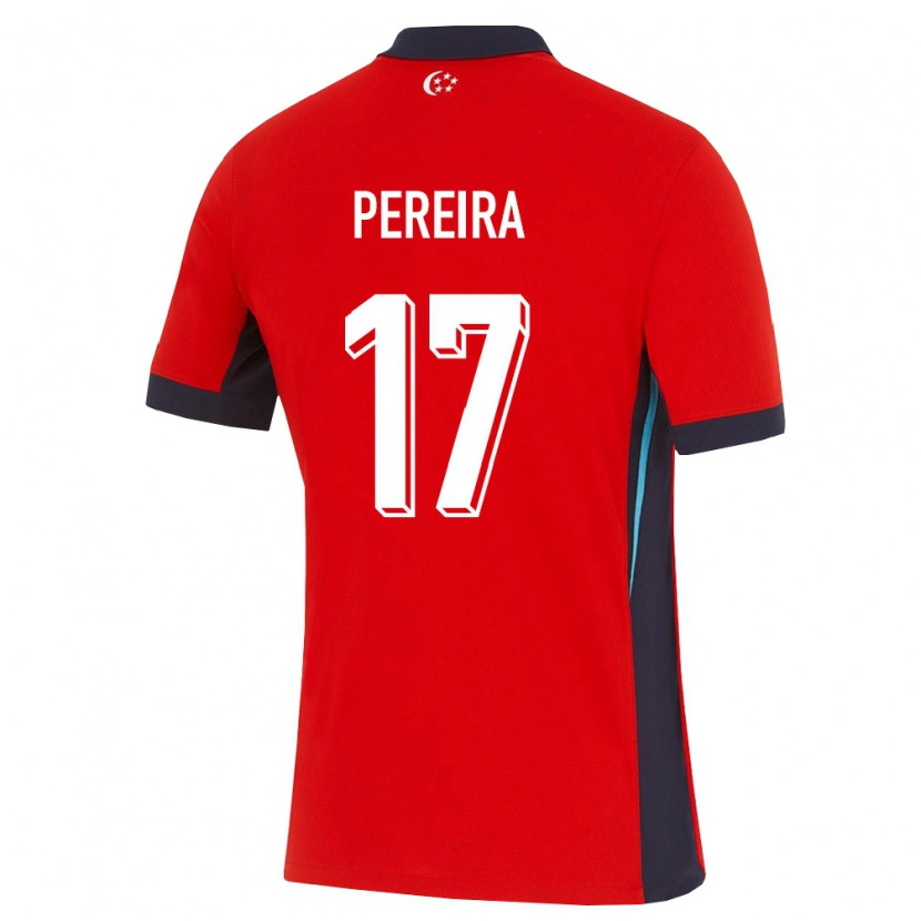 Danxen Niño Camiseta Singapur Caden Pereira #17 Rojo Blanco Negro 1ª Equipación 26-28 La Camisa