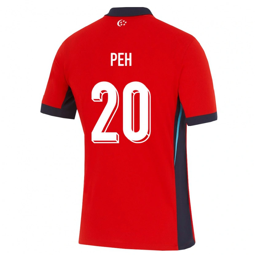 Danxen Niño Camiseta Singapur Rae Peh #20 Rojo Blanco Negro 1ª Equipación 26-28 La Camisa