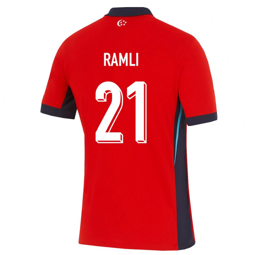 Danxen Niño Camiseta Singapur Rasul Ramli #21 Rojo Blanco Negro 1ª Equipación 26-28 La Camisa