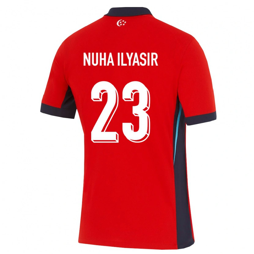 Danxen Niño Camiseta Singapur Ainun Nuha Ilyasir #23 Rojo Blanco Negro 1ª Equipación 26-28 La Camisa