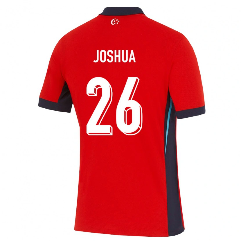 Danxen Niño Camiseta Singapur Joshua Pereira #26 Rojo Blanco Negro 1ª Equipación 26-28 La Camisa