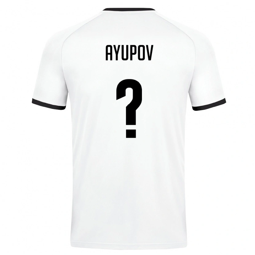 Danxen Niño Camiseta Uzbekistán Almaz Ayupov #0 Blanco Verde Oscuro 2ª Equipación 26-28 La Camisa