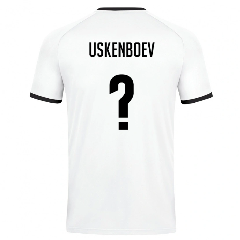 Danxen Niño Camiseta Uzbekistán Diyor Uskenboev #0 Blanco Verde Oscuro 2ª Equipación 26-28 La Camisa