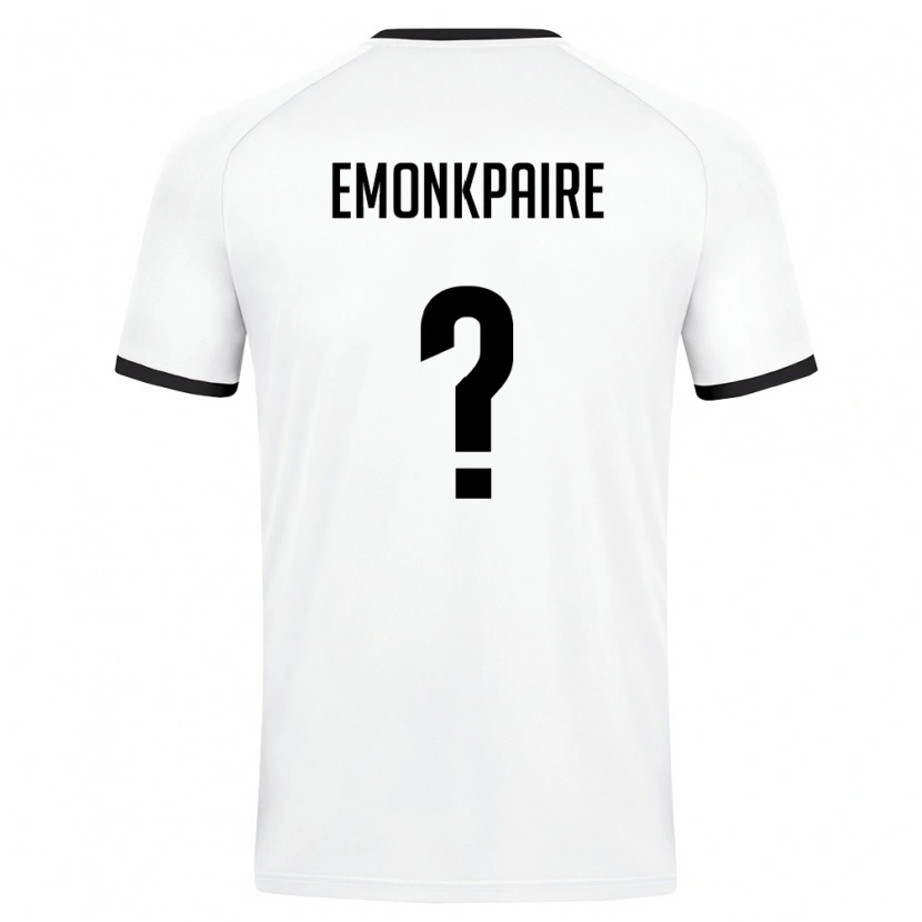 Danxen Niño Camiseta Uzbekistán Emmanuel Emonkpaire #0 Blanco Verde Oscuro 2ª Equipación 26-28 La Camisa