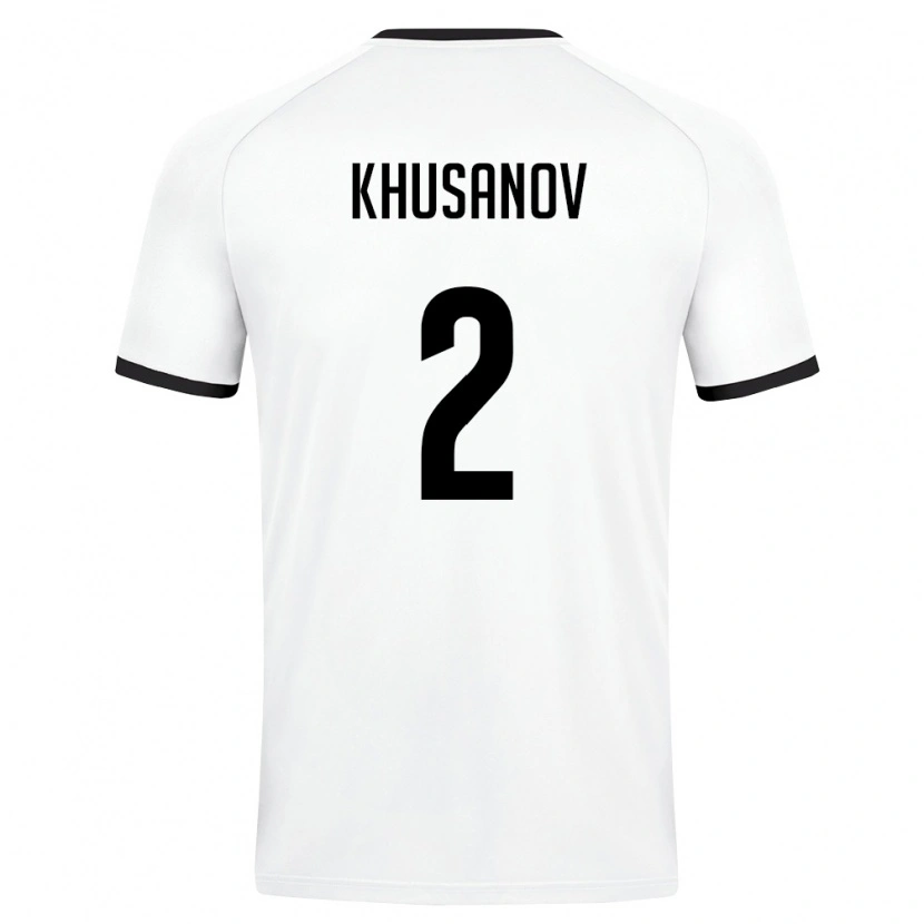 Danxen Niño Camiseta Uzbekistán Abdukodir Khusanov #2 Blanco Verde Oscuro 2ª Equipación 26-28 La Camisa