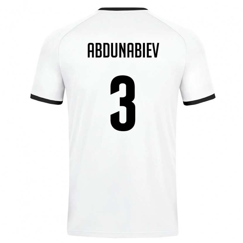 Danxen Niño Camiseta Uzbekistán Adis Abdunabiev #3 Blanco Verde Oscuro 2ª Equipación 26-28 La Camisa