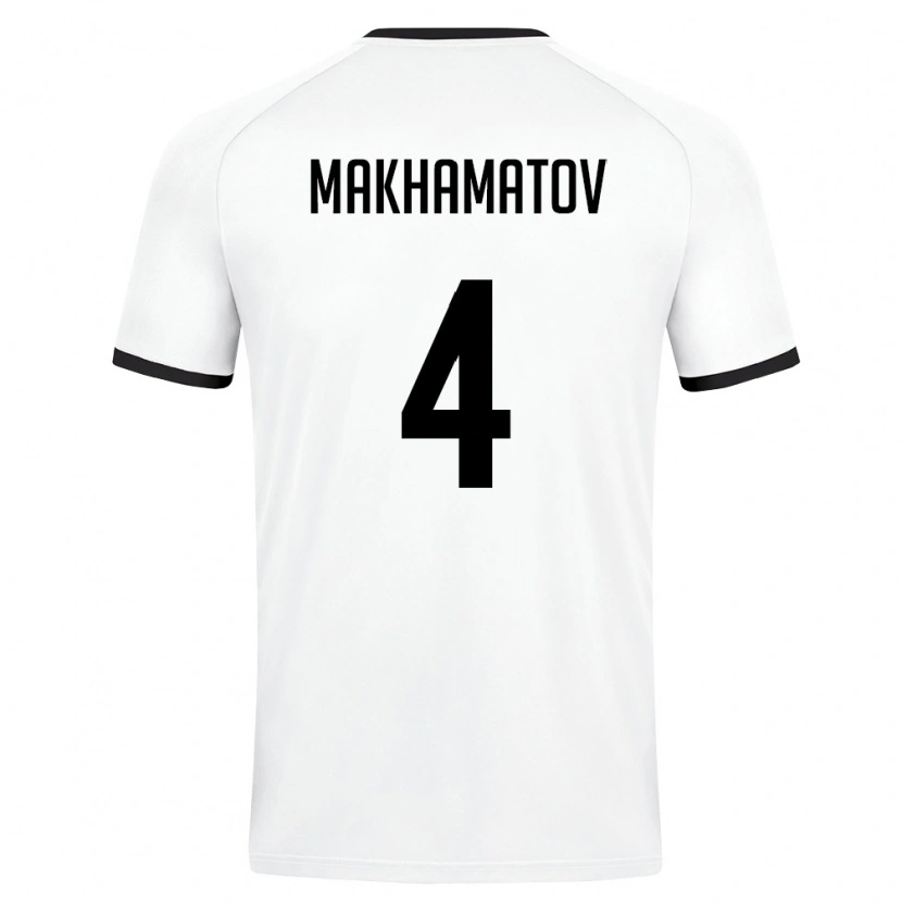 Danxen Niño Camiseta Uzbekistán Abdushukur Makhamatov #4 Blanco Verde Oscuro 2ª Equipación 26-28 La Camisa