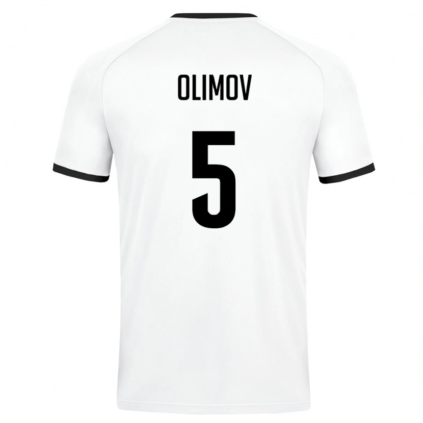 Danxen Niño Camiseta Uzbekistán Elsevar Olimov #5 Blanco Verde Oscuro 2ª Equipación 26-28 La Camisa