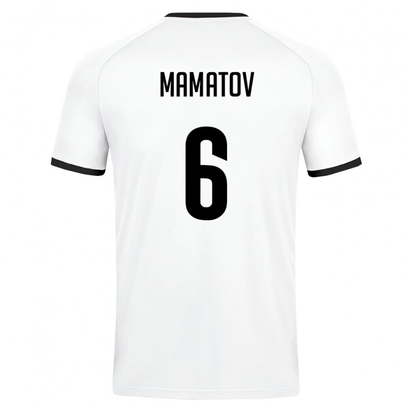Danxen Niño Camiseta Uzbekistán Mukhammadjon Mamatov #6 Blanco Verde Oscuro 2ª Equipación 26-28 La Camisa