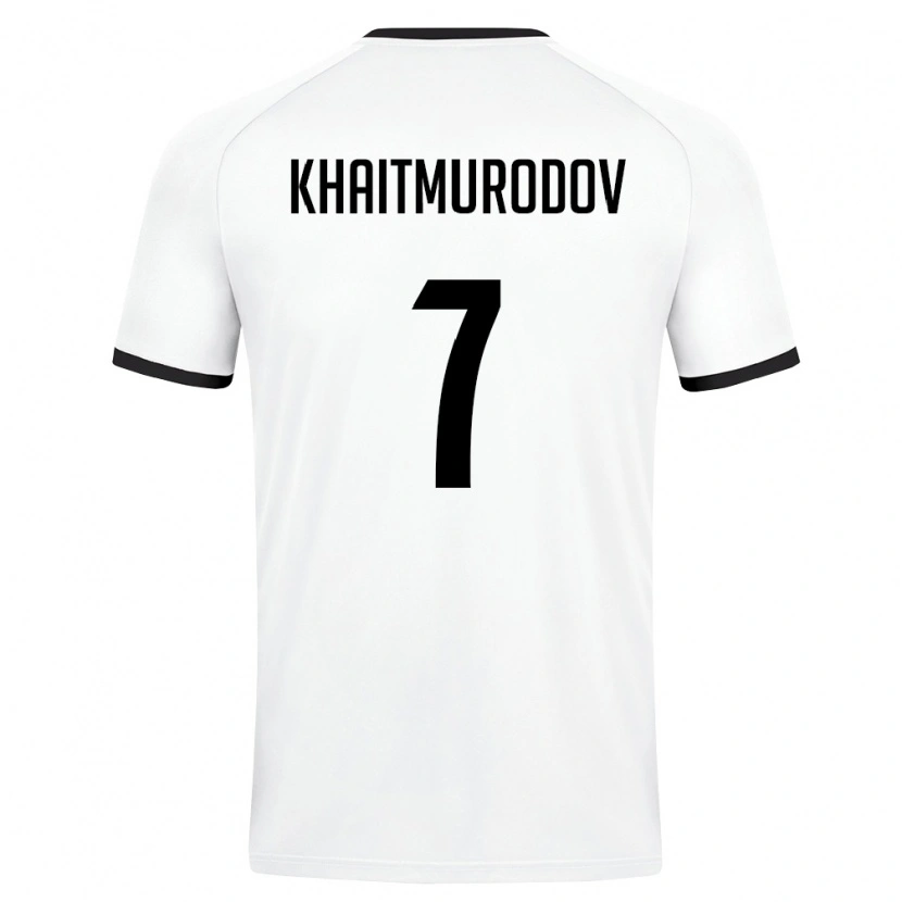 Danxen Niño Camiseta Uzbekistán Farrukh Khaitmurodov #7 Blanco Verde Oscuro 2ª Equipación 26-28 La Camisa