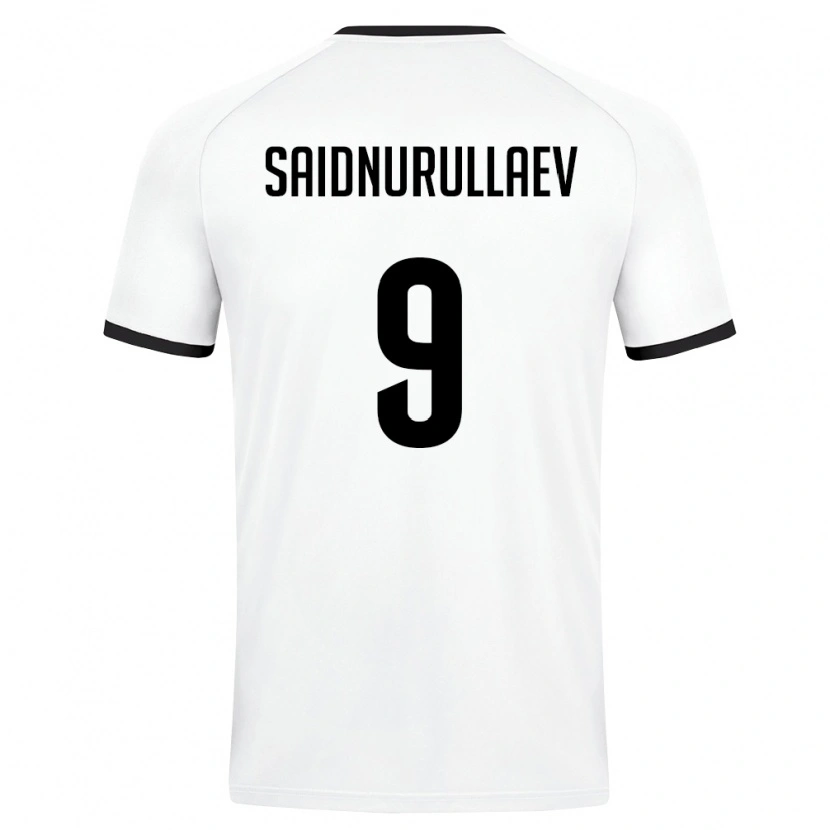 Danxen Niño Camiseta Uzbekistán Saidumarkhon Saidnurullaev #9 Blanco Verde Oscuro 2ª Equipación 26-28 La Camisa