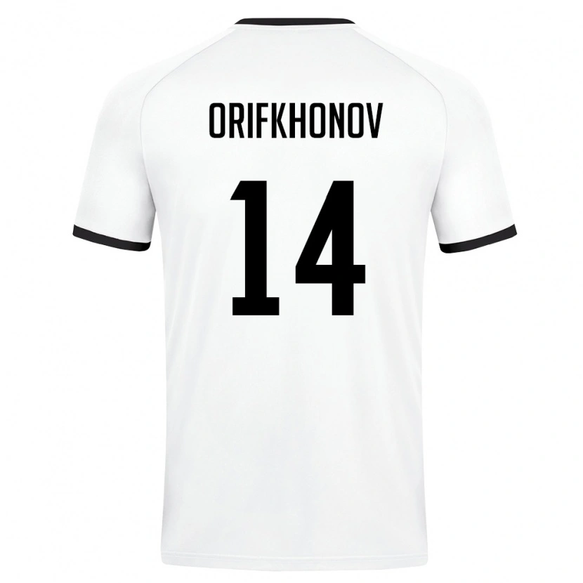 Danxen Niño Camiseta Uzbekistán Odilkhon Orifkhonov #14 Blanco Verde Oscuro 2ª Equipación 26-28 La Camisa