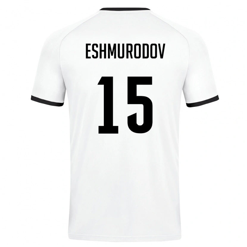 Danxen Niño Camiseta Uzbekistán Umar Eshmurodov #15 Blanco Verde Oscuro 2ª Equipación 26-28 La Camisa