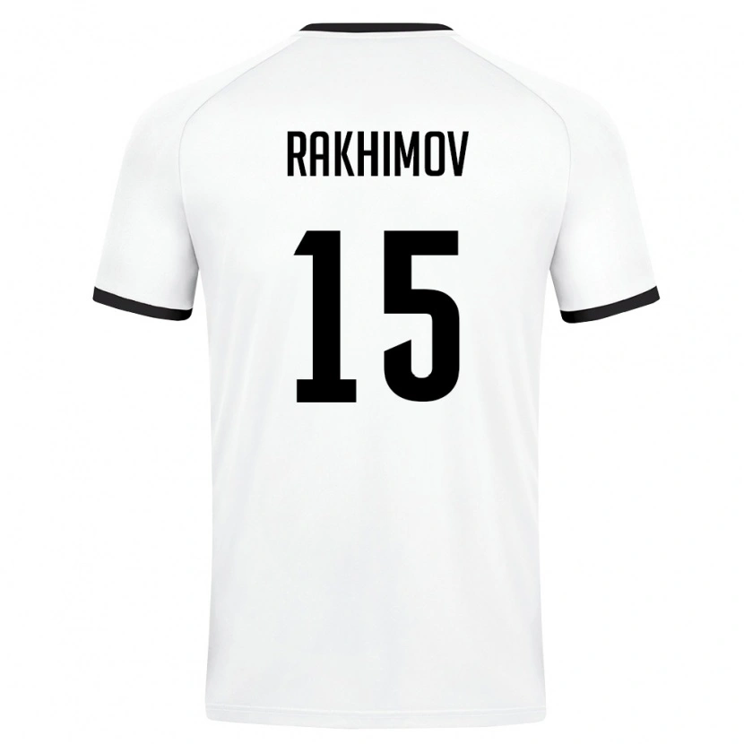 Danxen Niño Camiseta Uzbekistán Sarvar Rakhimov #15 Blanco Verde Oscuro 2ª Equipación 26-28 La Camisa