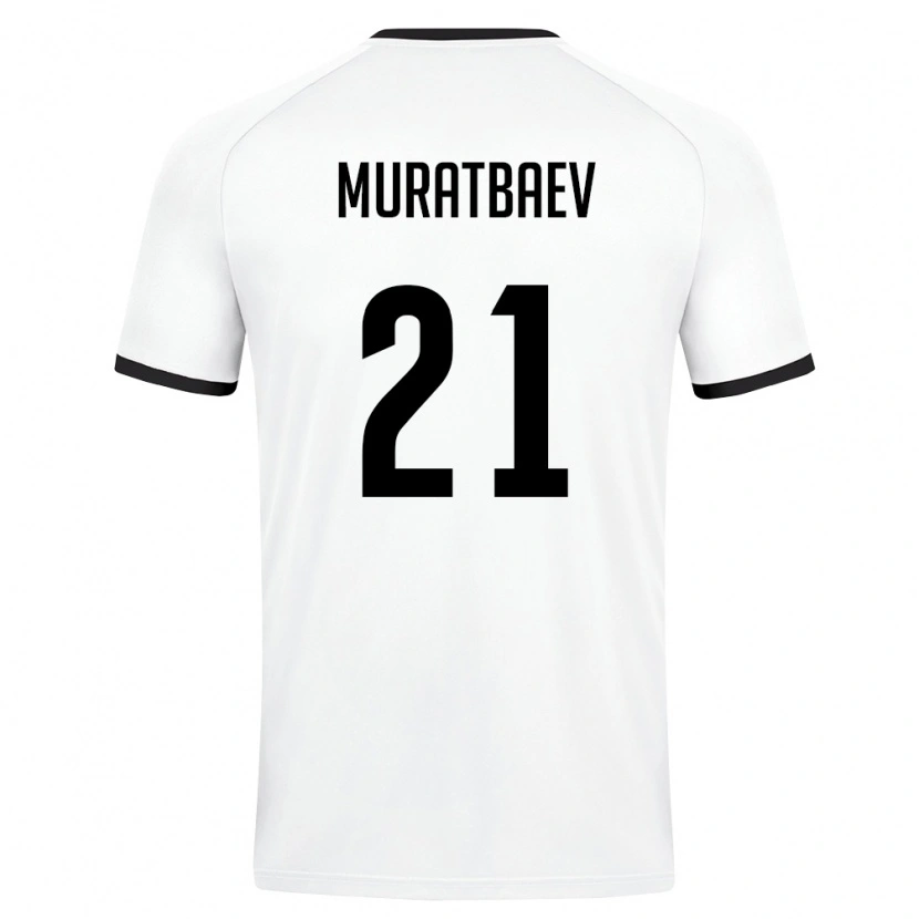 Danxen Niño Camiseta Uzbekistán Samandar Muratbaev #21 Blanco Verde Oscuro 2ª Equipación 26-28 La Camisa