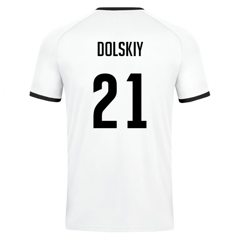 Danxen Niño Camiseta Uzbekistán Platon Dolskiy #21 Blanco Verde Oscuro 2ª Equipación 26-28 La Camisa