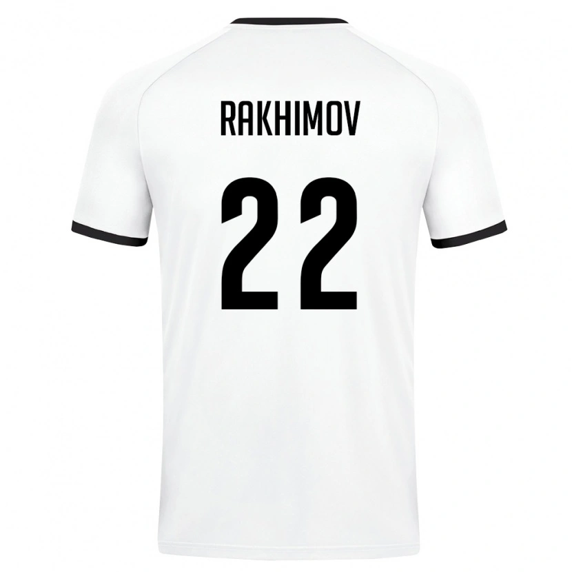 Danxen Niño Camiseta Uzbekistán Abubakir Rakhimov #22 Blanco Verde Oscuro 2ª Equipación 26-28 La Camisa