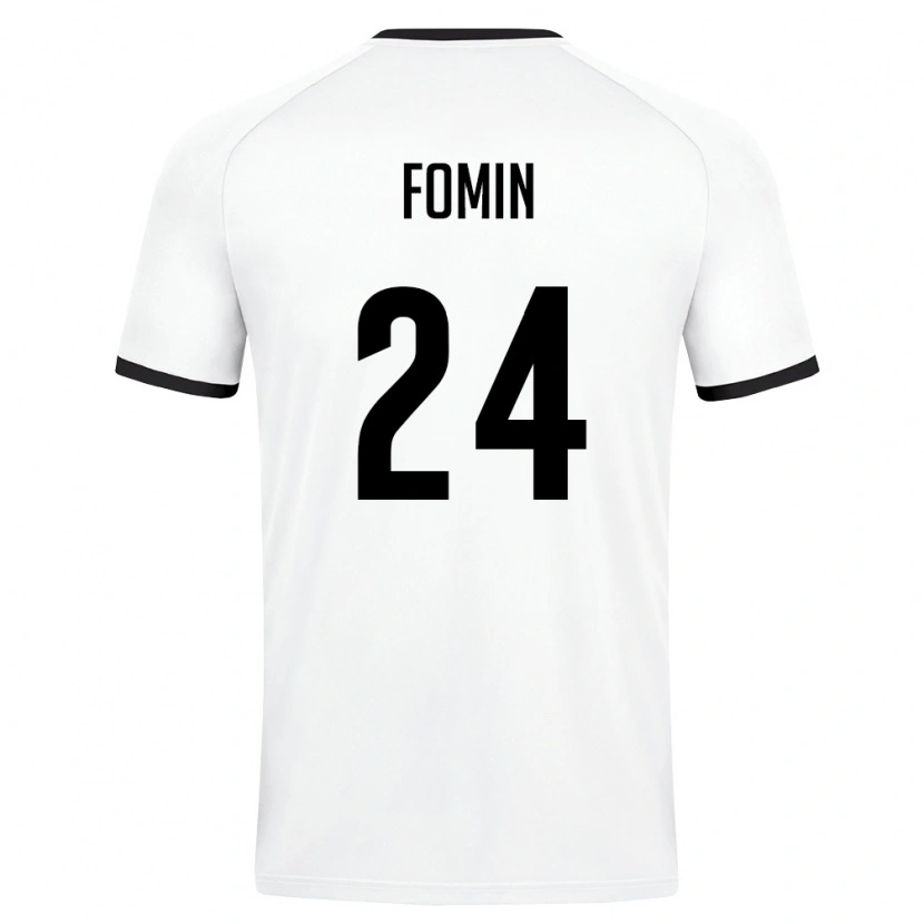 Danxen Niño Camiseta Uzbekistán Rustambek Fomin #24 Blanco Verde Oscuro 2ª Equipación 26-28 La Camisa