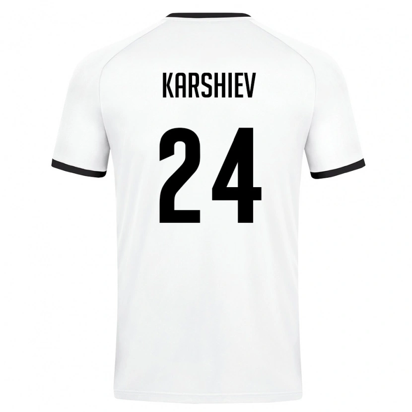 Danxen Niño Camiseta Uzbekistán Azizbek Karshiev #24 Blanco Verde Oscuro 2ª Equipación 26-28 La Camisa