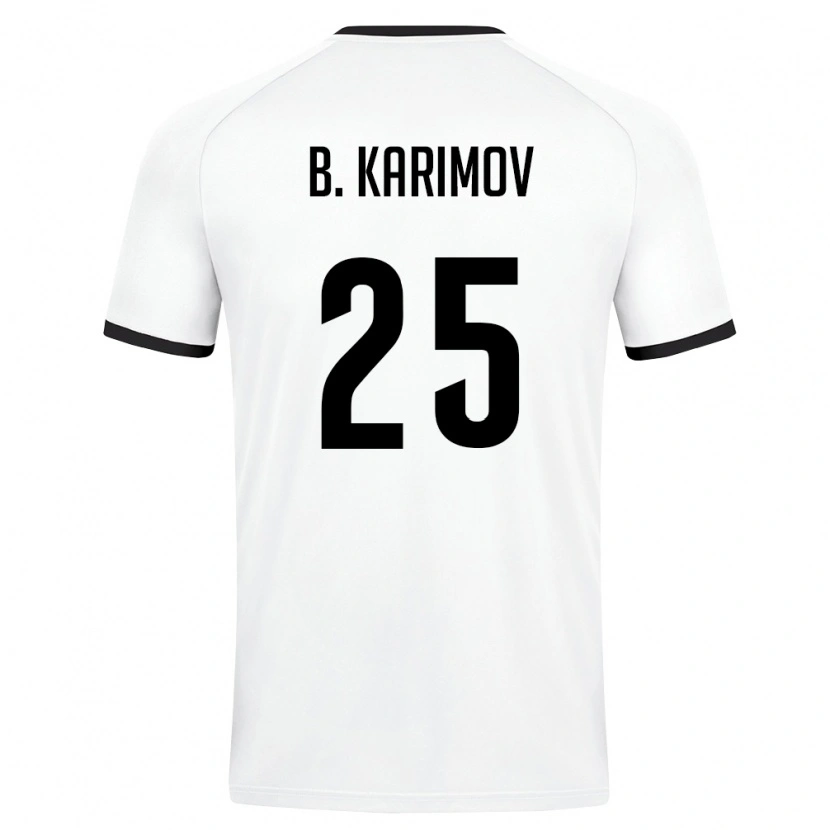 Danxen Niño Camiseta Uzbekistán Bekhruz Karimov #25 Blanco Verde Oscuro 2ª Equipación 26-28 La Camisa