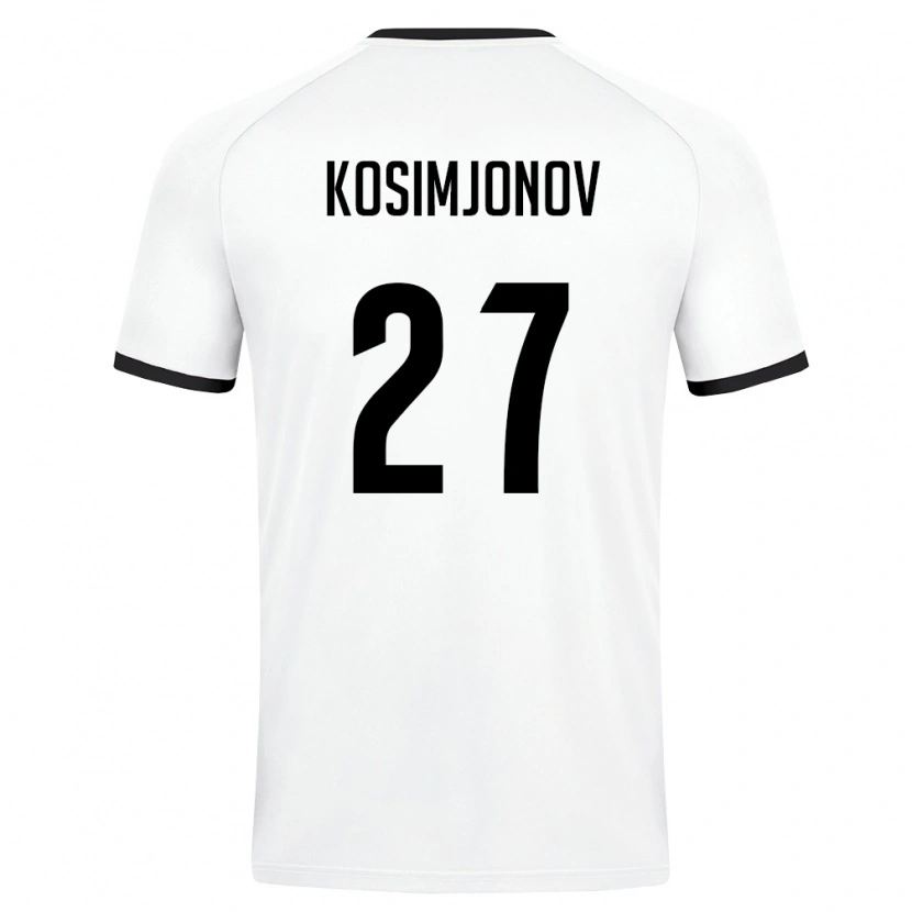Danxen Niño Camiseta Uzbekistán Asadbek Kosimjonov #27 Blanco Verde Oscuro 2ª Equipación 26-28 La Camisa