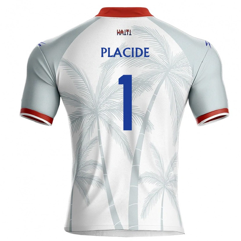 Danxen Niño Camiseta Haití Johny Placide #1 Blanco Rojo Gris 2ª Equipación 26-28 La Camisa