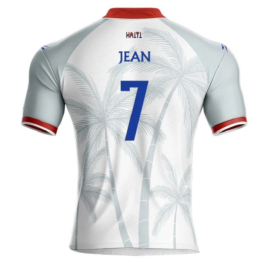 Danxen Niño Camiseta Haití Elikenson Jean #7 Blanco Rojo Gris 2ª Equipación 26-28 La Camisa