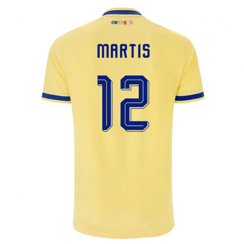 Danxen Niño Camiseta Curazao Kaylen Martis #12 Amarillo Marino Rosa 2ª Equipación 26-28 La Camisa