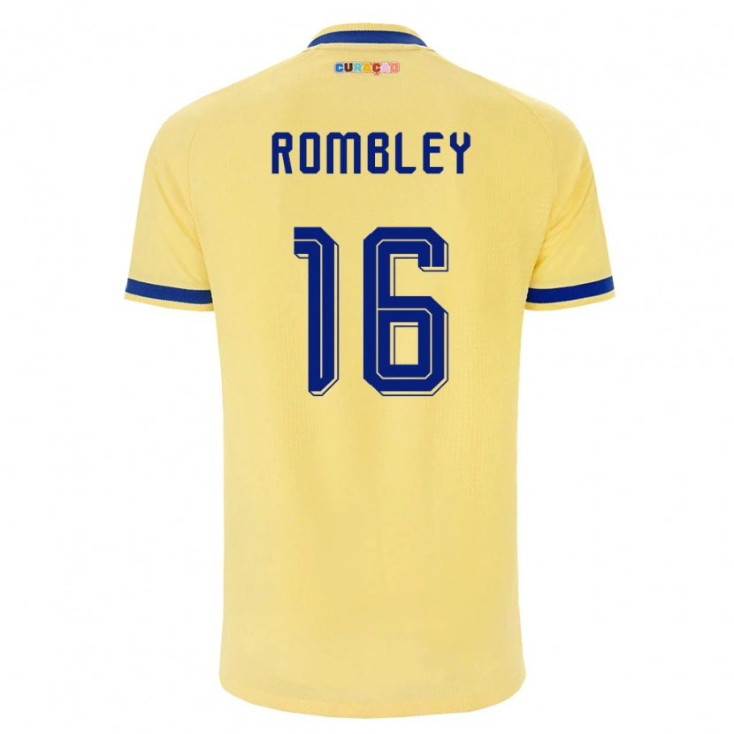 Danxen Niño Camiseta Curazao Shermayn Rombley #16 Amarillo Marino Rosa 2ª Equipación 26-28 La Camisa