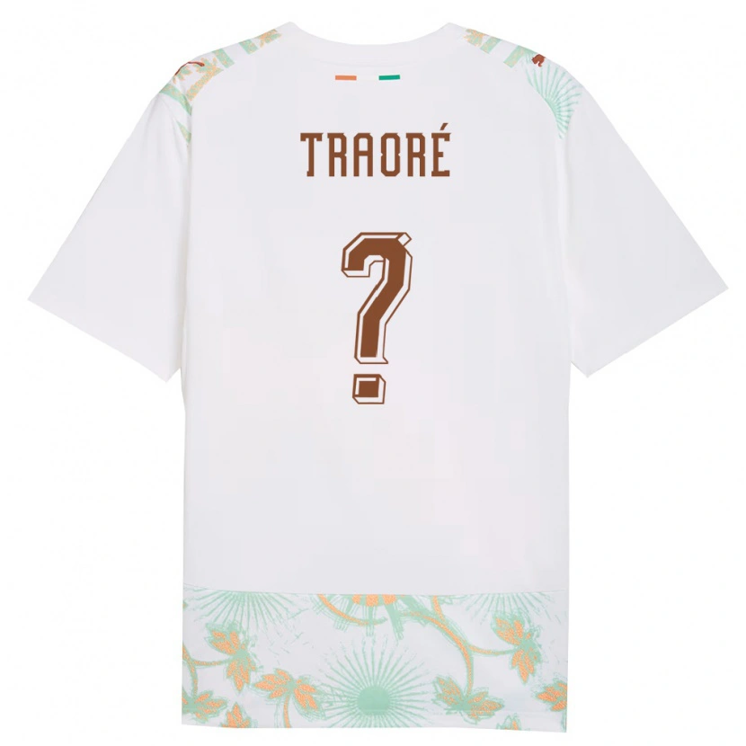 Danxen Niño Camiseta Costa De Marfil Bénie Traoré #0 Blanco Naranja Verde 2ª Equipación 26-28 La Camisa