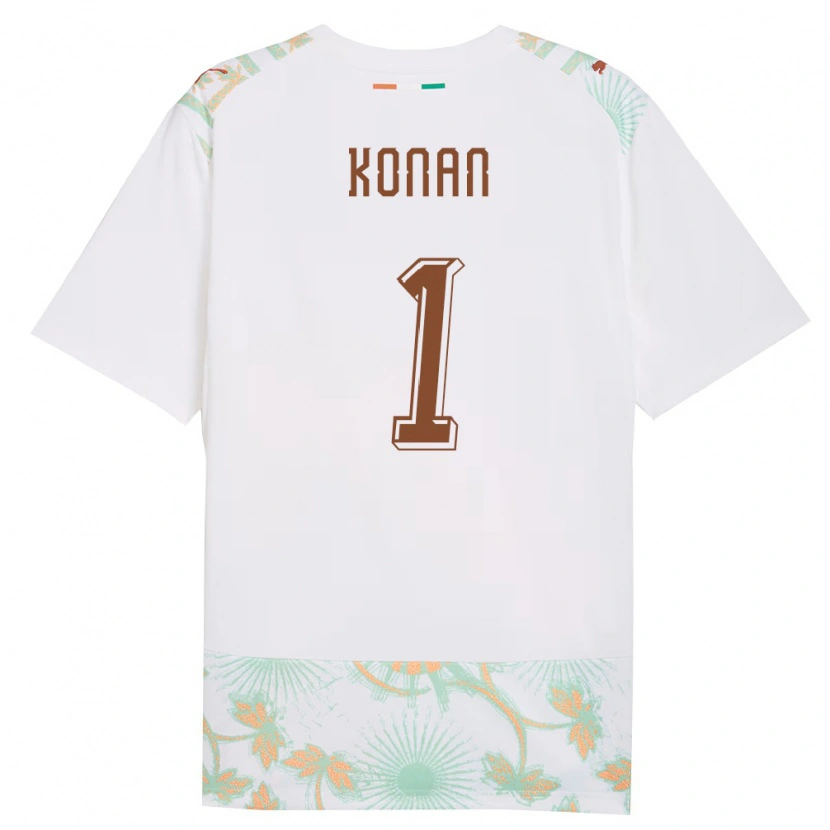 Danxen Niño Camiseta Costa De Marfil Yvann Konan #1 Blanco Naranja Verde 2ª Equipación 26-28 La Camisa
