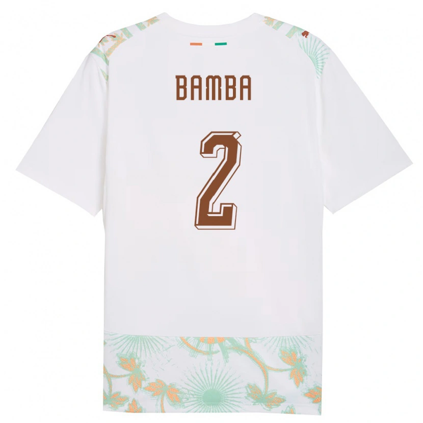 Danxen Niño Camiseta Costa De Marfil Goudouss Bamba #2 Blanco Naranja Verde 2ª Equipación 26-28 La Camisa