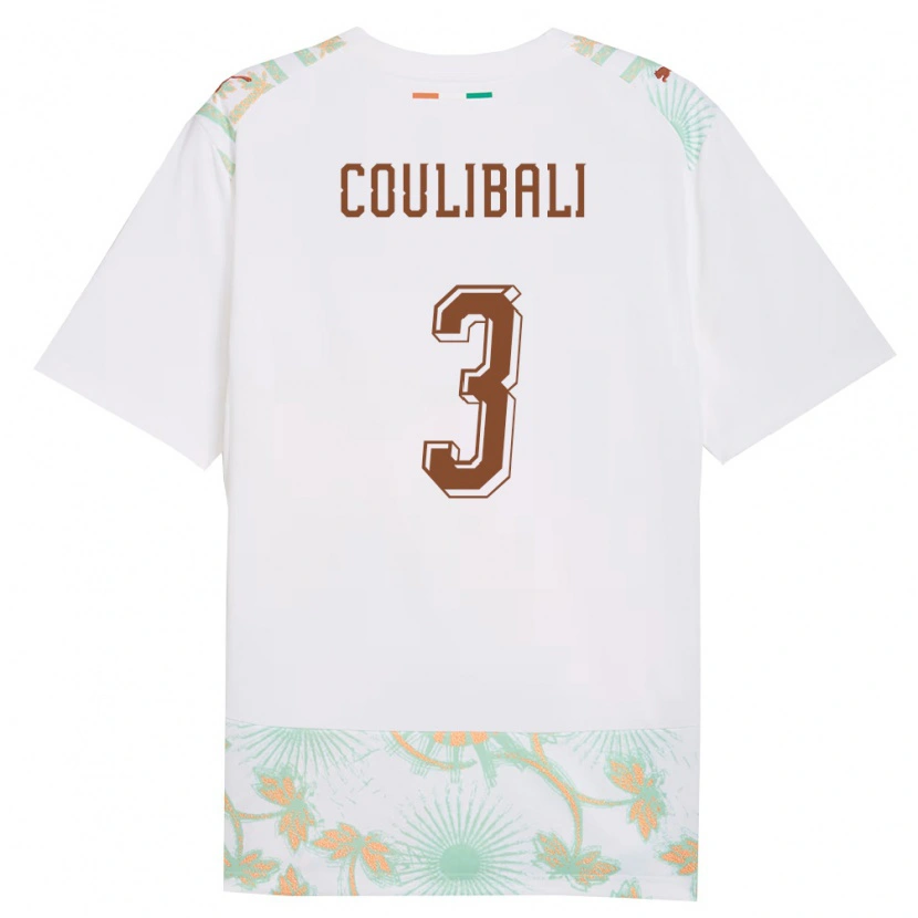 Danxen Niño Camiseta Costa De Marfil Hassan Coulibali #3 Blanco Naranja Verde 2ª Equipación 26-28 La Camisa