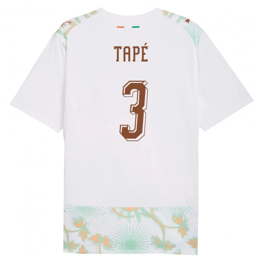 Danxen Niño Camiseta Costa De Marfil Christ Tapé #3 Blanco Naranja Verde 2ª Equipación 26-28 La Camisa