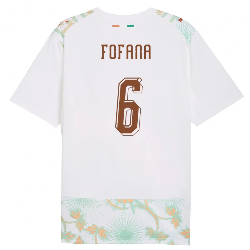 Danxen Niño Camiseta Costa De Marfil Seko Fofana #6 Blanco Naranja Verde 2ª Equipación 26-28 La Camisa